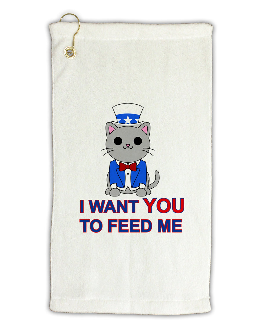 Patriotic Cat I Want You Micro Terry Gromet Golf Towel 16 x 25 inch by TooLoud-Golf Towel-TooLoud-White-Davson Sales