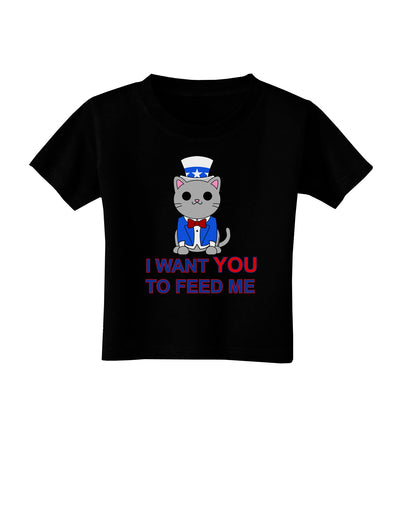 Patriotic Cat I Want You Toddler T-Shirt Dark by TooLoud-Toddler T-Shirt-TooLoud-Black-2T-Davson Sales