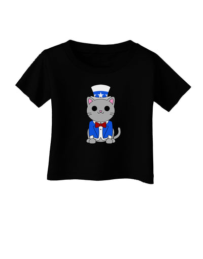 Patriotic Cat Infant T-Shirt Dark by TooLoud-Infant T-Shirt-TooLoud-Black-06-Months-Davson Sales