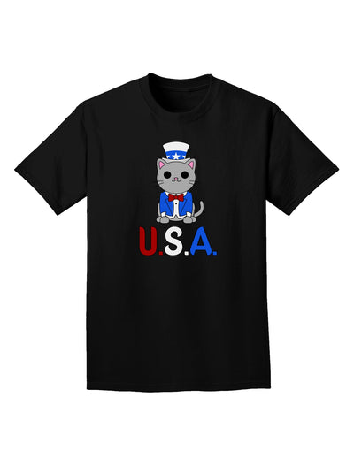 Patriotic Cat - USA Adult Dark T-Shirt by TooLoud-Mens T-Shirt-TooLoud-Black-Small-Davson Sales