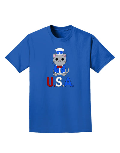 Patriotic Cat - USA Adult Dark T-Shirt by TooLoud-Mens T-Shirt-TooLoud-Royal-Blue-Small-Davson Sales