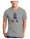 Patriotic Cat - USA Adult V-Neck T-shirt by TooLoud-Mens V-Neck T-Shirt-TooLoud-HeatherGray-Small-Davson Sales