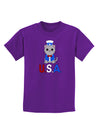 Patriotic Cat - USA Childrens Dark T-Shirt by TooLoud-Childrens T-Shirt-TooLoud-Purple-X-Small-Davson Sales