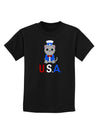 Patriotic Cat - USA Childrens Dark T-Shirt by TooLoud-Childrens T-Shirt-TooLoud-Black-X-Small-Davson Sales