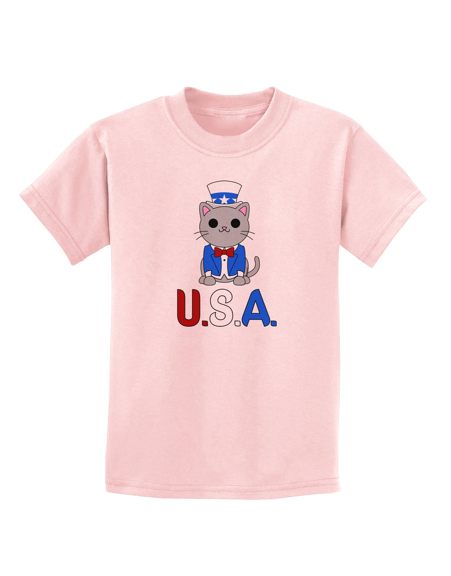 Patriotic Cat - USA Childrens T-Shirt by TooLoud-Childrens T-Shirt-TooLoud-White-X-Small-Davson Sales