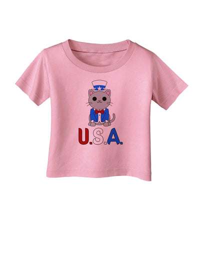 Patriotic Cat - USA Infant T-Shirt by TooLoud-Infant T-Shirt-TooLoud-Candy-Pink-06-Months-Davson Sales