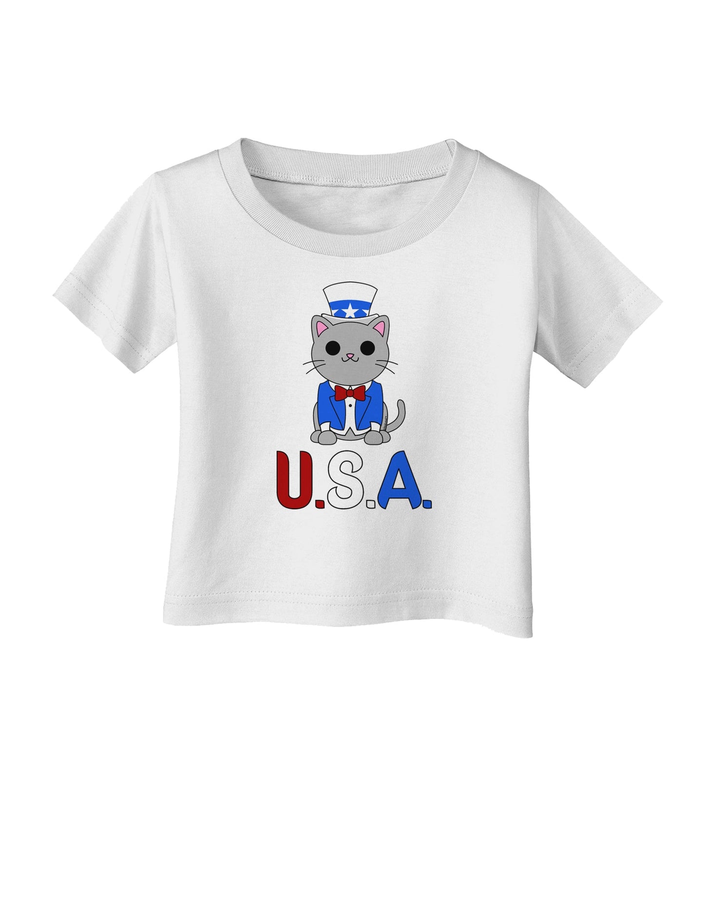 Patriotic Cat - USA Infant T-Shirt by TooLoud-Infant T-Shirt-TooLoud-White-06-Months-Davson Sales