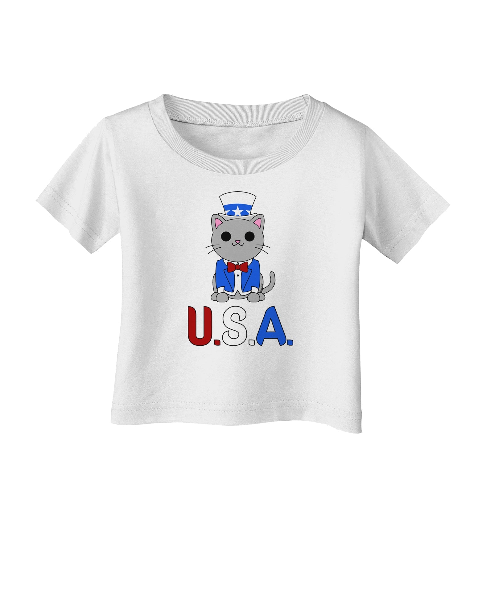 Patriotic Cat - USA Infant T-Shirt by TooLoud-Infant T-Shirt-TooLoud-White-06-Months-Davson Sales