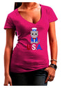 Patriotic Cat - USA Juniors V-Neck Dark T-Shirt by TooLoud-Womens V-Neck T-Shirts-TooLoud-Hot-Pink-Juniors Fitted Small-Davson Sales