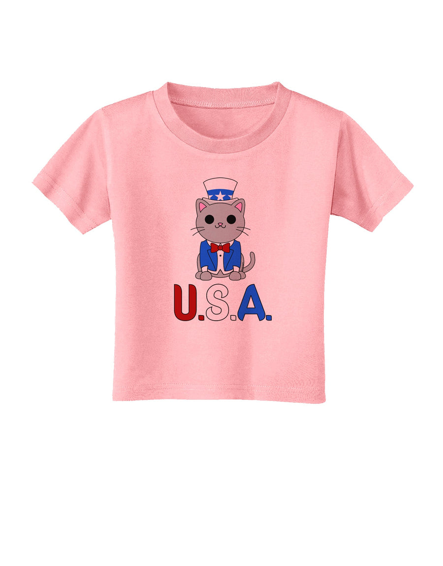 Patriotic Cat - USA Toddler T-Shirt by TooLoud-Toddler T-Shirt-TooLoud-White-2T-Davson Sales