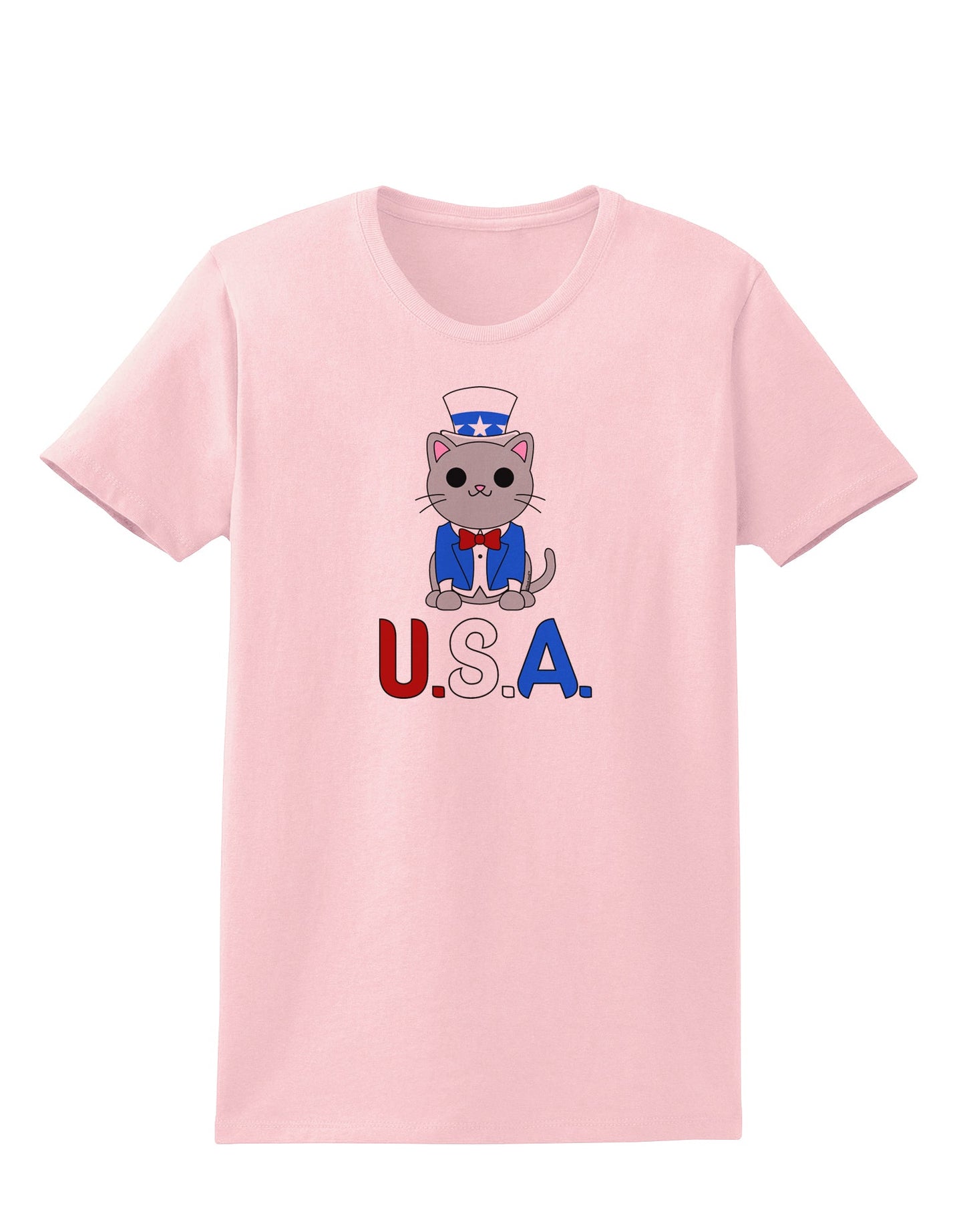 Patriotic Cat - USA Womens T-Shirt by TooLoud-Womens T-Shirt-TooLoud-PalePink-X-Small-Davson Sales