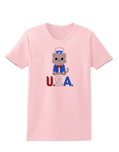 Patriotic Cat - USA Womens T-Shirt by TooLoud-Womens T-Shirt-TooLoud-PalePink-X-Small-Davson Sales