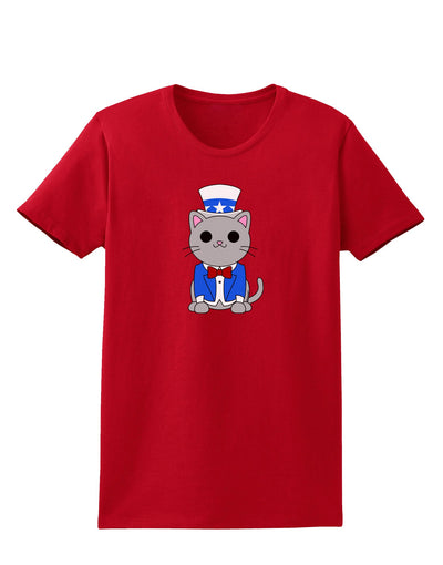 Patriotic Cat Womens Dark T-Shirt by TooLoud-Womens T-Shirt-TooLoud-Red-X-Small-Davson Sales