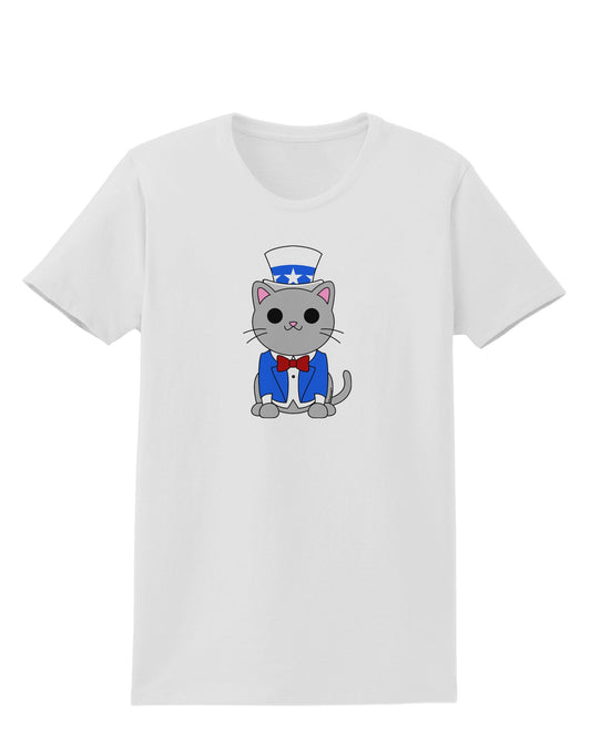 Patriotic Cat Womens T-Shirt by TooLoud-Womens T-Shirt-TooLoud-White-X-Small-Davson Sales