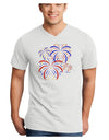 Patriotic Fireworks with Bursting Stars Adult V-Neck T-shirt by TooLoud-Mens V-Neck T-Shirt-TooLoud-White-Small-Davson Sales