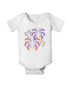 Patriotic Fireworks with Bursting Stars Baby Romper Bodysuit by TooLoud-Baby Romper-TooLoud-White-06-Months-Davson Sales