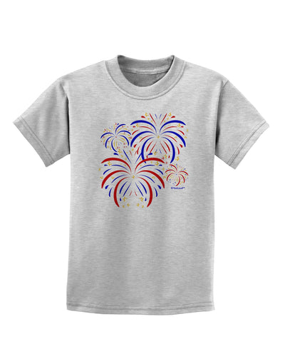 Patriotic Fireworks with Bursting Stars Childrens T-Shirt by TooLoud-Childrens T-Shirt-TooLoud-AshGray-X-Small-Davson Sales