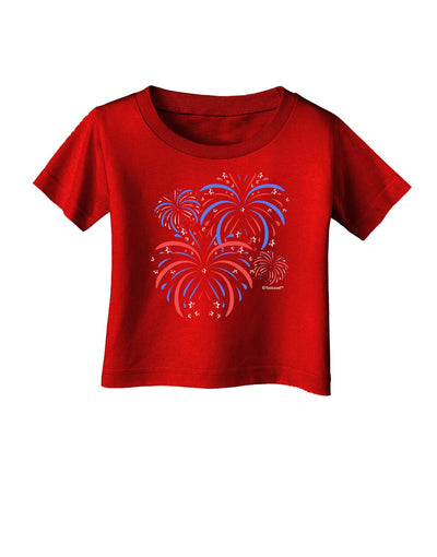 Patriotic Fireworks with Bursting Stars Infant T-Shirt Dark by TooLoud-Infant T-Shirt-TooLoud-Red-06-Months-Davson Sales