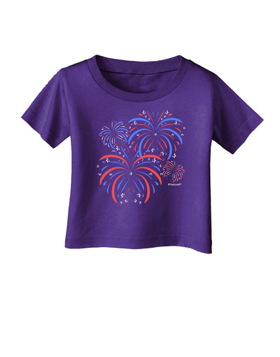 Patriotic Fireworks with Bursting Stars Infant T-Shirt Dark by TooLoud-Infant T-Shirt-TooLoud-Purple-06-Months-Davson Sales