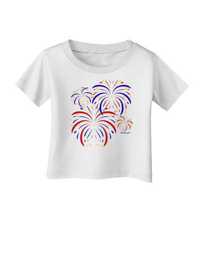 Patriotic Fireworks with Bursting Stars Infant T-Shirt by TooLoud-Infant T-Shirt-TooLoud-White-06-Months-Davson Sales