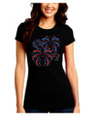 Patriotic Fireworks with Bursting Stars Juniors Crew Dark T-Shirt by TooLoud-T-Shirts Juniors Tops-TooLoud-Black-Juniors Fitted Small-Davson Sales