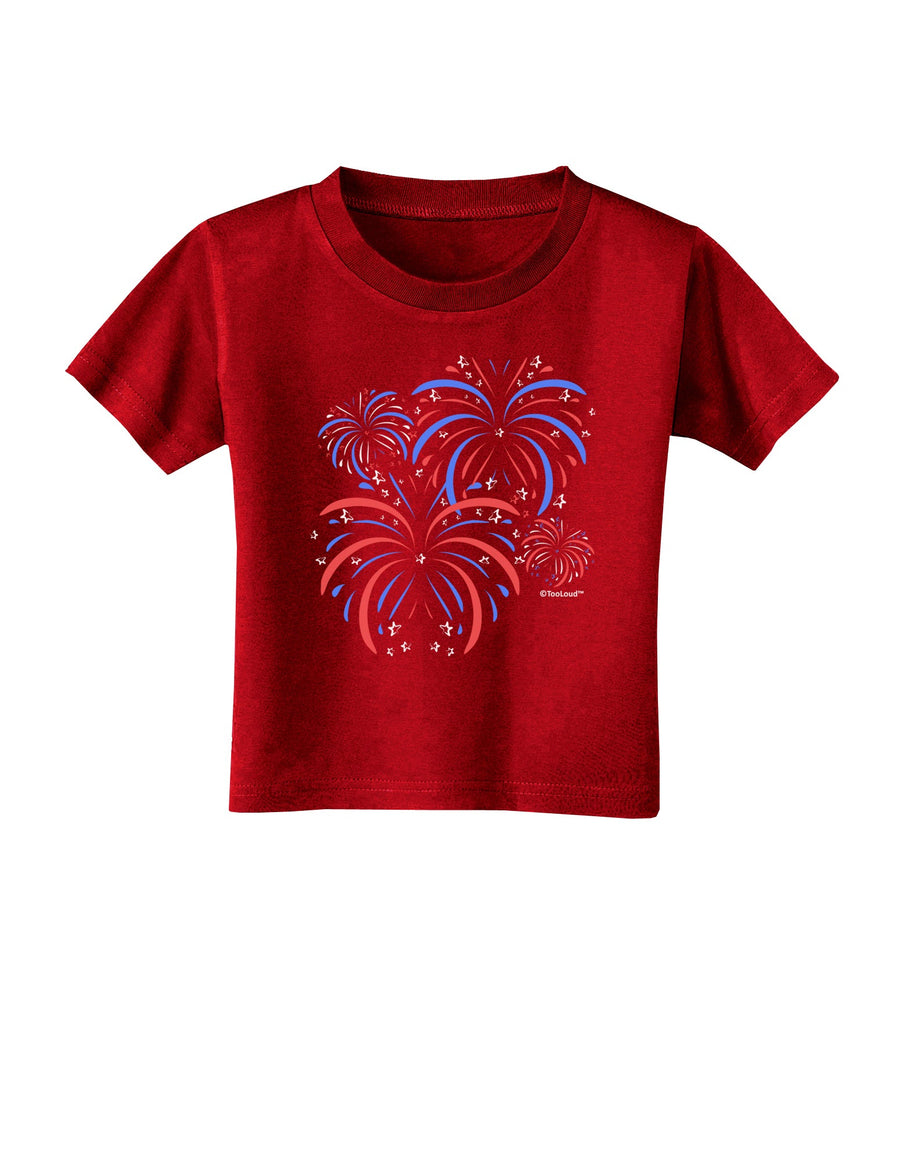 Patriotic Fireworks with Bursting Stars Toddler T-Shirt Dark by TooLoud-Toddler T-Shirt-TooLoud-Black-2T-Davson Sales