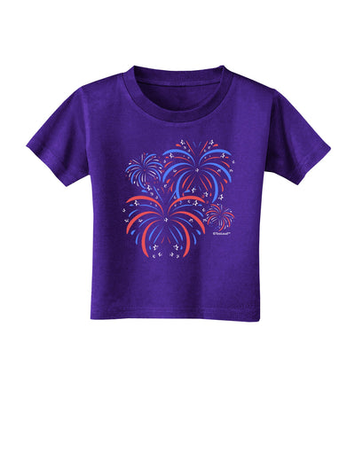 Patriotic Fireworks with Bursting Stars Toddler T-Shirt Dark by TooLoud-Toddler T-Shirt-TooLoud-Purple-2T-Davson Sales