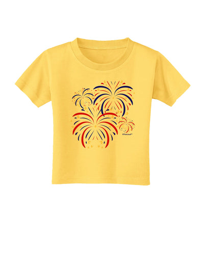 Patriotic Fireworks with Bursting Stars Toddler T-Shirt by TooLoud-Toddler T-Shirt-TooLoud-Yellow-2T-Davson Sales