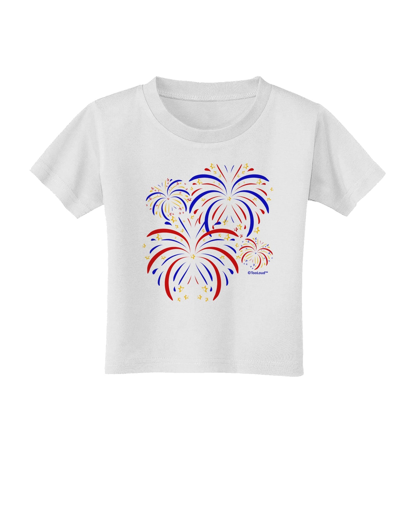 Patriotic Fireworks with Bursting Stars Toddler T-Shirt by TooLoud-Toddler T-Shirt-TooLoud-White-2T-Davson Sales