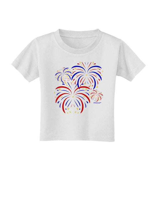 Patriotic Fireworks with Bursting Stars Toddler T-Shirt by TooLoud-Toddler T-Shirt-TooLoud-White-2T-Davson Sales