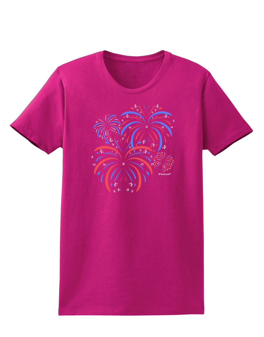 Patriotic Fireworks with Bursting Stars Womens Dark T-Shirt by TooLoud-Womens T-Shirt-TooLoud-Black-X-Small-Davson Sales