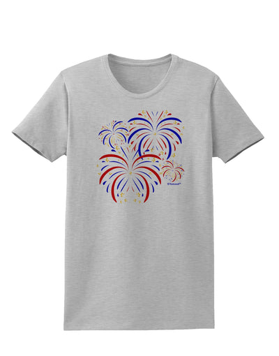 Patriotic Fireworks with Bursting Stars Womens T-Shirt by TooLoud-Womens T-Shirt-TooLoud-AshGray-X-Small-Davson Sales