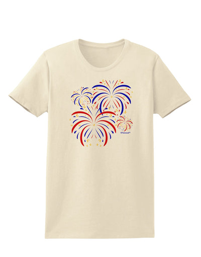 Patriotic Fireworks with Bursting Stars Womens T-Shirt by TooLoud-Womens T-Shirt-TooLoud-Natural-X-Small-Davson Sales