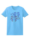 Patriotic Fireworks with Bursting Stars Womens T-Shirt by TooLoud-Womens T-Shirt-TooLoud-Aquatic-Blue-X-Small-Davson Sales