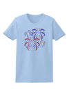 Patriotic Fireworks with Bursting Stars Womens T-Shirt by TooLoud-Womens T-Shirt-TooLoud-Light-Blue-X-Small-Davson Sales