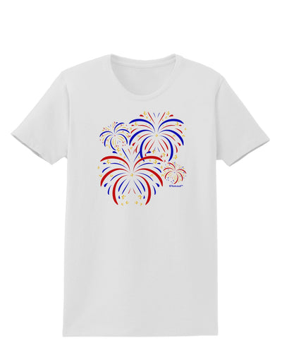 Patriotic Fireworks with Bursting Stars Womens T-Shirt by TooLoud-Womens T-Shirt-TooLoud-White-X-Small-Davson Sales