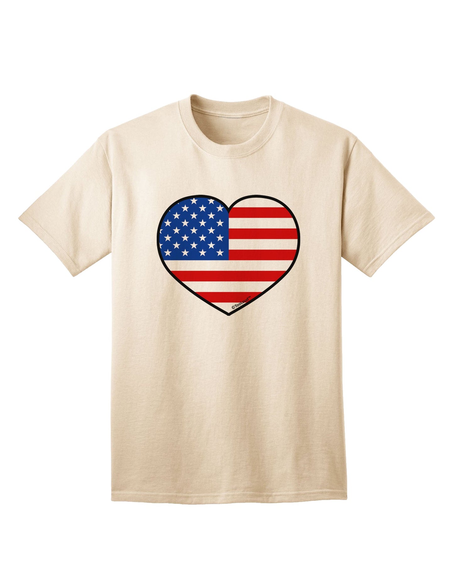 Patriotic Heart Design Adult T-Shirt featuring the American Flag by TooLoud-Mens T-shirts-TooLoud-Natural-Small-Davson Sales