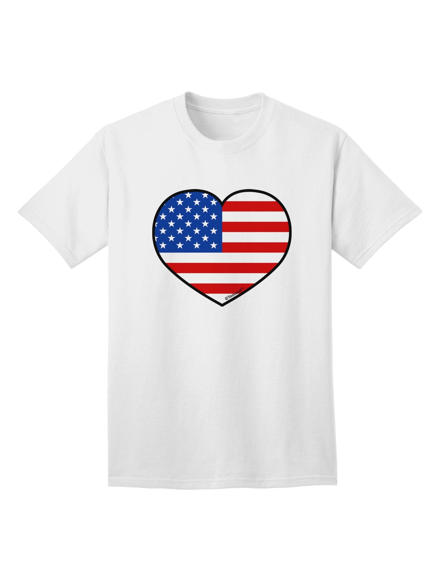 Patriotic Heart Design Adult T-Shirt featuring the American Flag by TooLoud-Mens T-shirts-TooLoud-White-Small-Davson Sales