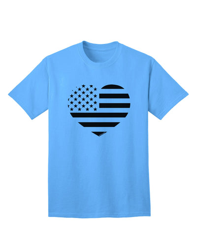 Patriotic Heart Design - Stamp Style Adult T-Shirt by TooLoud-Mens T-shirts-TooLoud-Aquatic-Blue-Small-Davson Sales