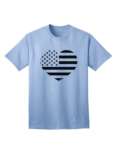 Patriotic Heart Design - Stamp Style Adult T-Shirt by TooLoud-Mens T-shirts-TooLoud-Light-Blue-Small-Davson Sales