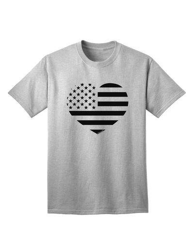Patriotic Heart Design - Stamp Style Adult T-Shirt by TooLoud-Mens T-shirts-TooLoud-AshGray-Small-Davson Sales