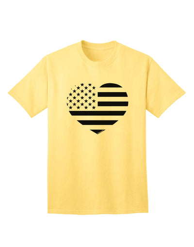 Patriotic Heart Design - Stamp Style Adult T-Shirt by TooLoud-Mens T-shirts-TooLoud-Yellow-Small-Davson Sales