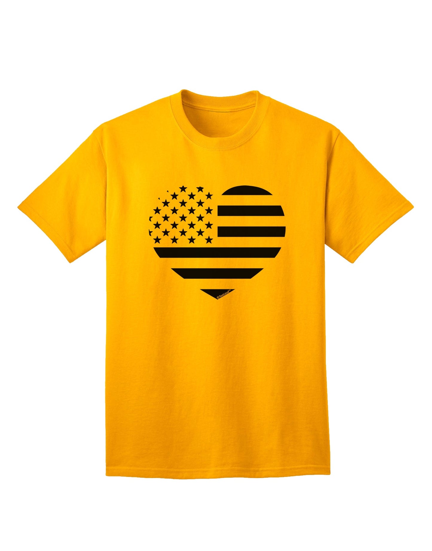 Patriotic Heart Design - Stamp Style Adult T-Shirt by TooLoud-Mens T-shirts-TooLoud-Gold-Small-Davson Sales