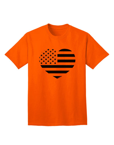 Patriotic Heart Design - Stamp Style Adult T-Shirt by TooLoud-Mens T-shirts-TooLoud-Orange-Small-Davson Sales