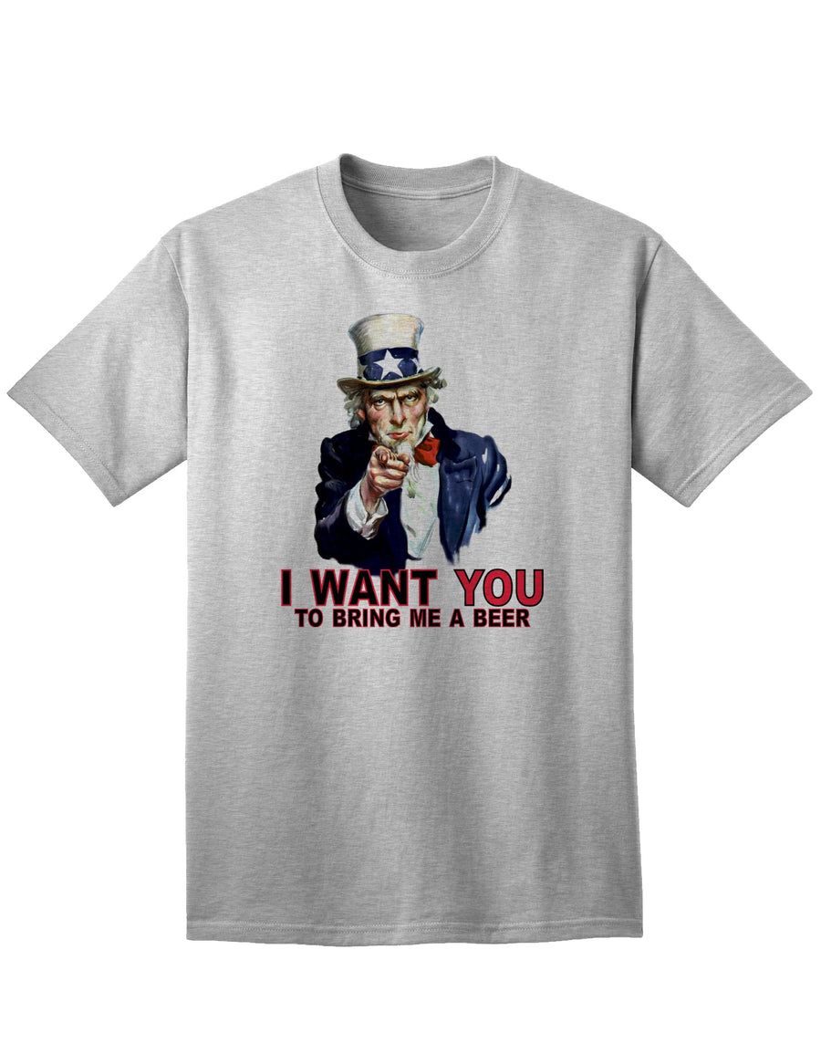 Patriotic Themed Adult T-Shirt - Uncle Sam, Bring Me a Beer-Mens T-shirts-TooLoud-White-Small-Davson Sales