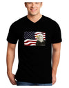 Patriotic USA Flag with Bald Eagle Adult Dark V-Neck T-Shirt by TooLoud-Mens V-Neck T-Shirt-TooLoud-Black-Small-Davson Sales