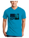 Patriotic USA Flag with Bald Eagle Adult V-Neck T-shirt by TooLoud-Mens V-Neck T-Shirt-TooLoud-Turquoise-Small-Davson Sales