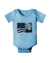 Patriotic USA Flag with Bald Eagle Baby Romper Bodysuit by TooLoud