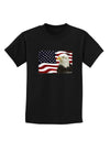 Patriotic USA Flag with Bald Eagle Childrens Dark T-Shirt by TooLoud