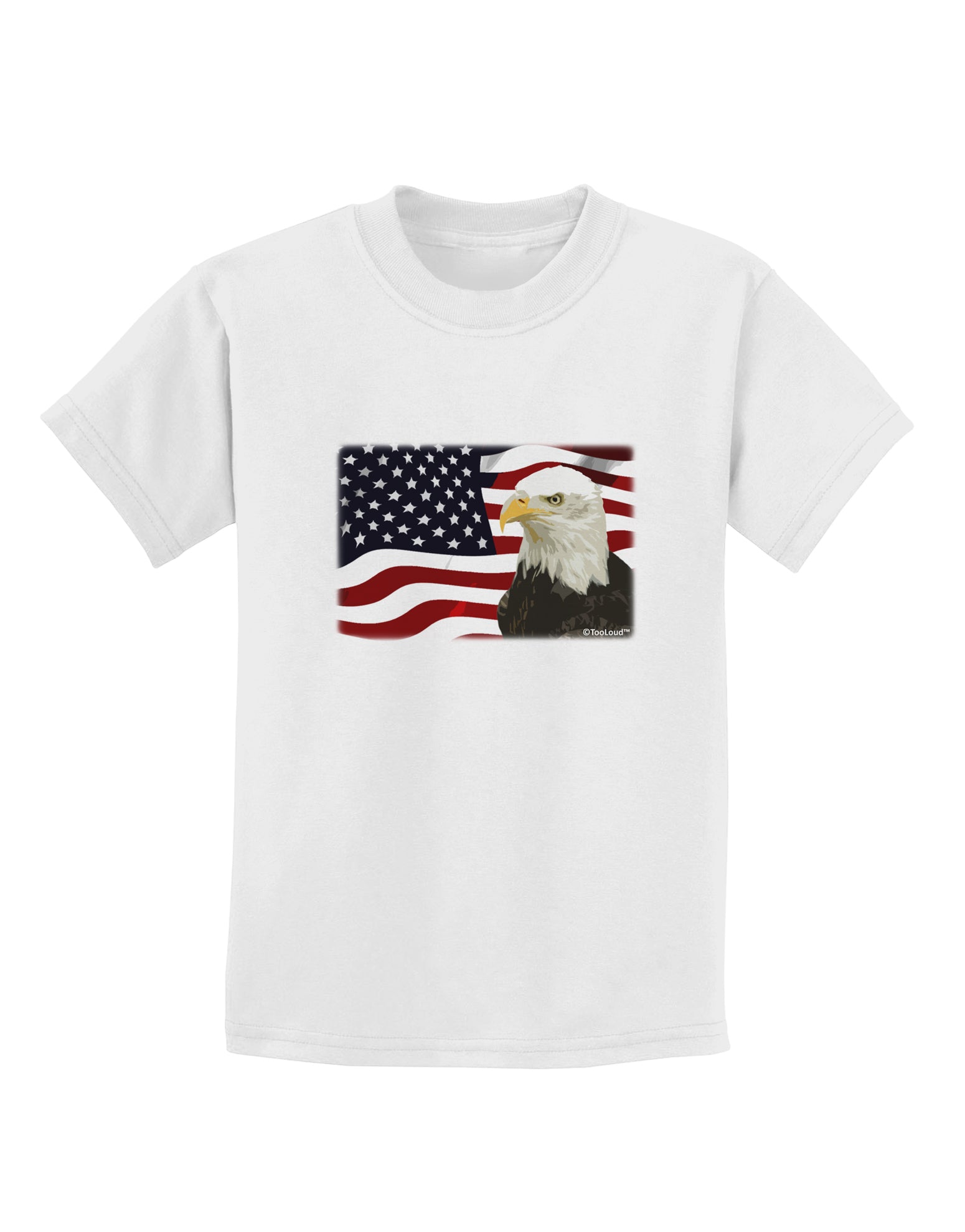 Patriotic USA Flag with Bald Eagle Childrens T-Shirt by TooLoud-Childrens T-Shirt-TooLoud-White-X-Small-Davson Sales